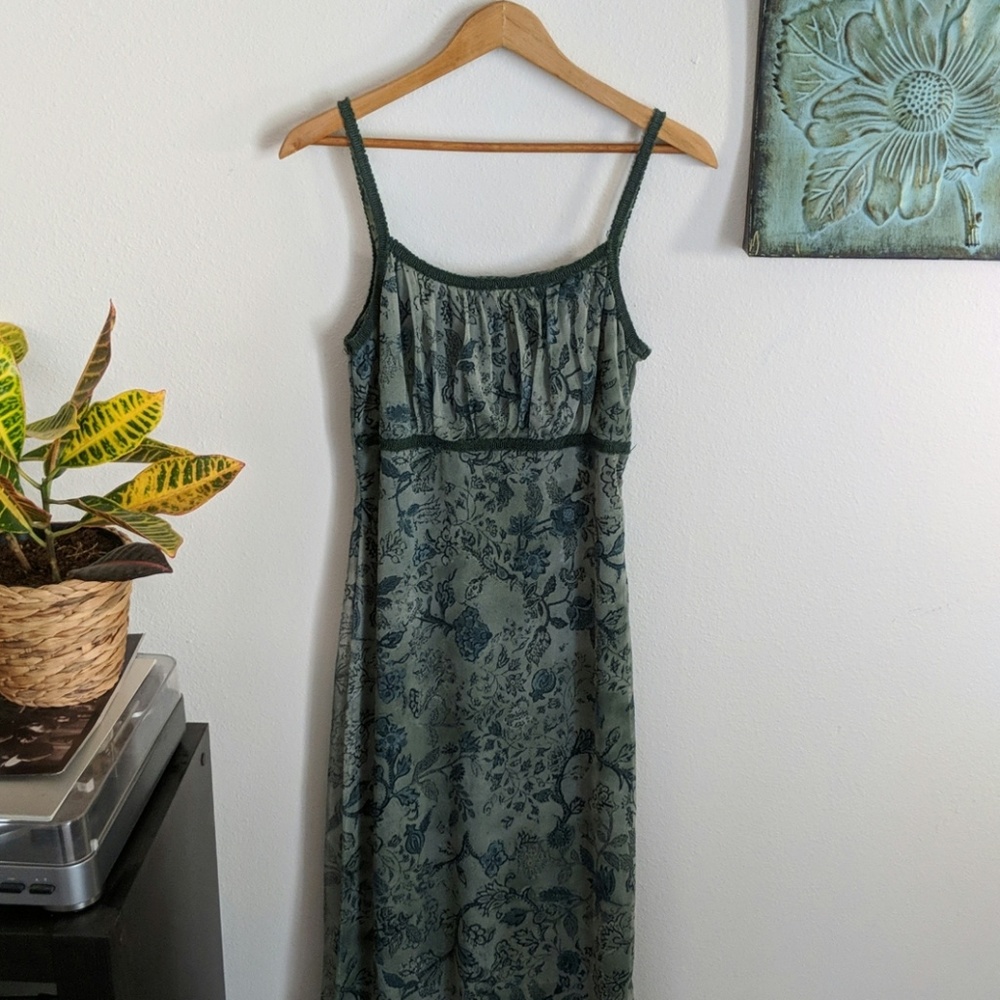 Vintage Maurice's Green Floral Dress